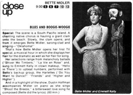 BetteBack: Emmett Kelly Clowns For Bette Midler BetteBack: Emmett Kelly Clowns For Bette Midler